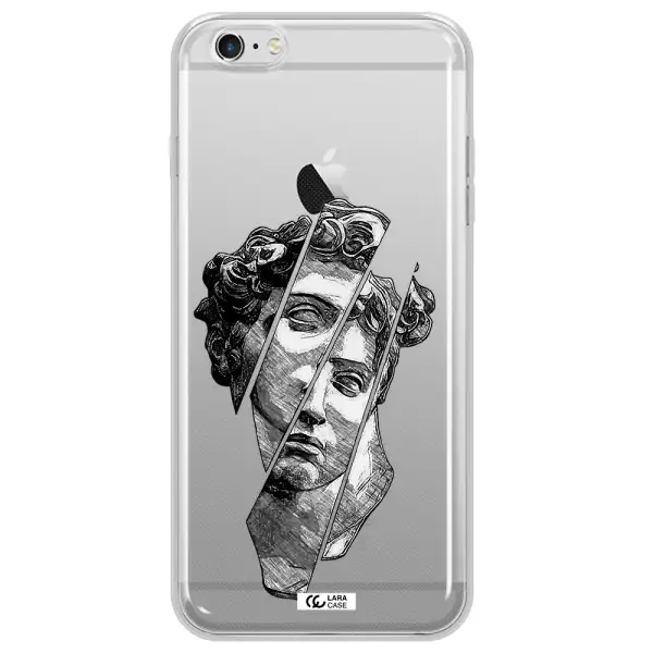a drawing of a head of a man Apple iPhone 6S Clear TPU Case