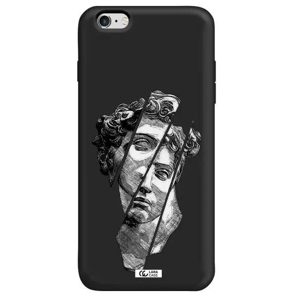 a drawing of a head of a man Apple iPhone 6S Silicone black Case