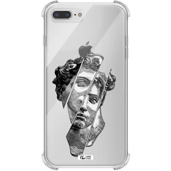 a drawing of a head of a man Apple iPhone 7 plus Clear PC Case