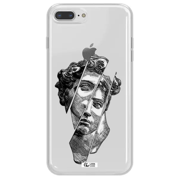 a drawing of a head of a man Apple iPhone 7 plus Clear TPU Case