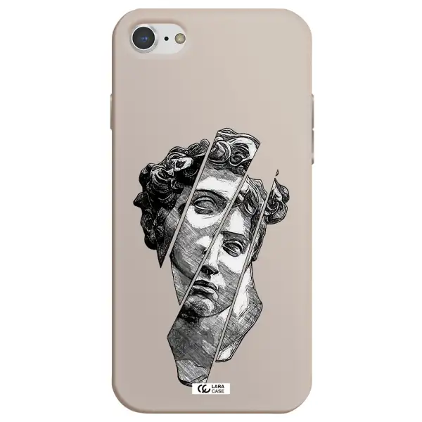 a drawing of a head of a man Apple iPhone 7 Silicone Stone Case