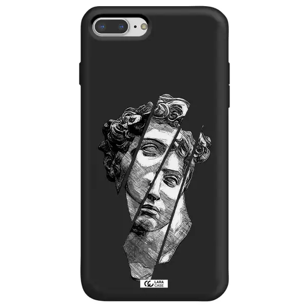 a drawing of a head of a man Apple iPhone 8 plus Silicone black Case