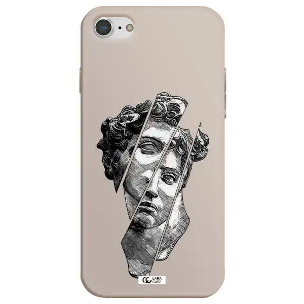 a drawing of a head of a man Apple iPhone 8 Silicone Stone Case