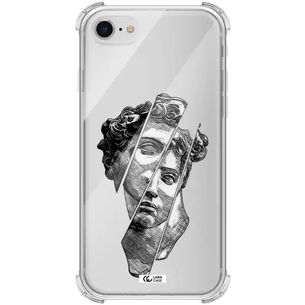 a drawing of a head of a man Apple iPhone se 2020 Clear PC Case