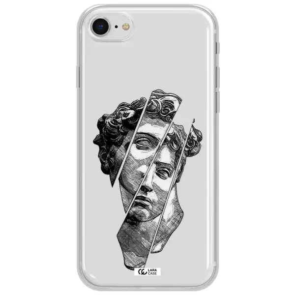 A Drawing Of A Head Of A Man Apple Iphone Se 2020 Clear Tpu Case