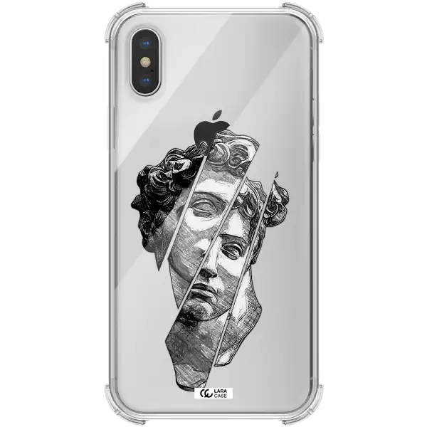 a drawing of a head of a man Apple iPhone X Clear PC Case