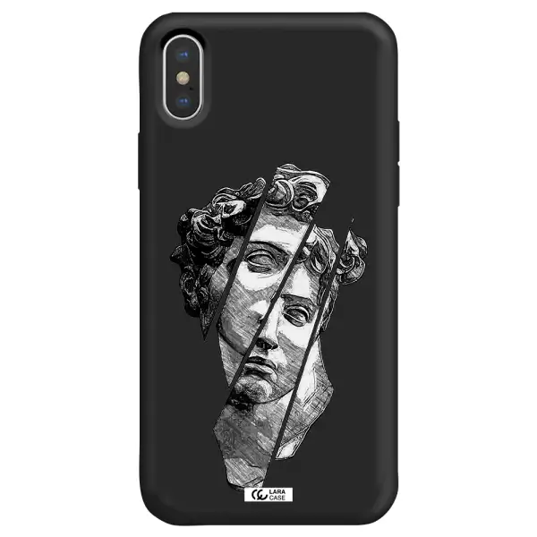 a drawing of a head of a man Apple iPhone XS max Silicone black Case