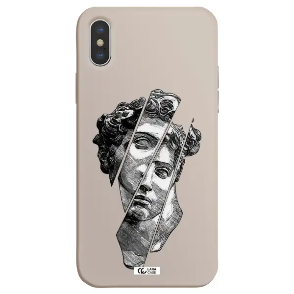 a drawing of a head of a man Apple iPhone XS Silicone Stone Case