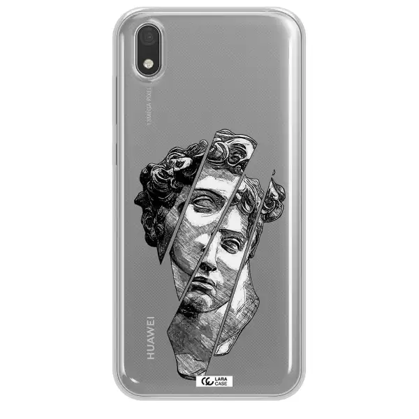 a drawing of a head of a man Huawei Honor 8S Clear TPU Case