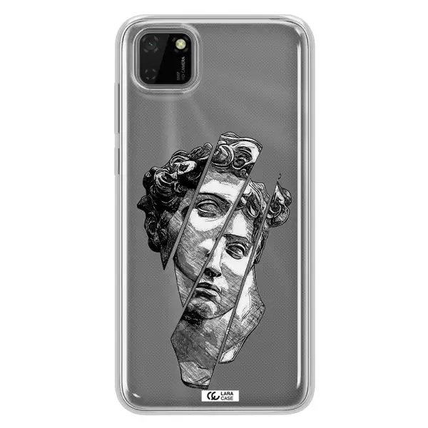 a drawing of a head of a man Huawei Honor 9S Clear TPU Case