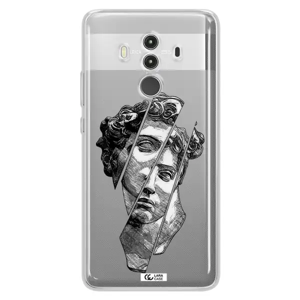 a drawing of a head of a man Huawei Mate 10 Clear TPU Case