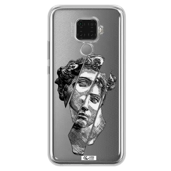 a drawing of a head of a man Huawei Mate 30 Lite Clear TPU Case