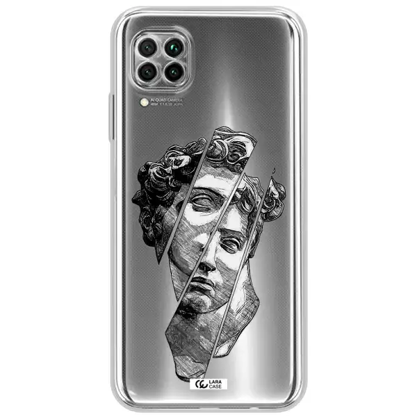 A Drawing Of A Head Of A Man Huawei Nova 7I Clear Tpu Case