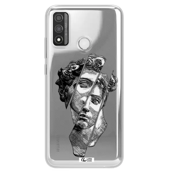 a drawing of a head of a man Huawei P Smart 2020 Clear TPU Case