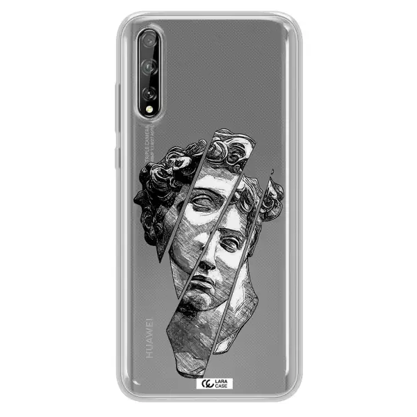 a drawing of a head of a man Huawei P Smart S Clear TPU Case