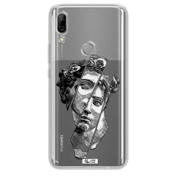 a drawing of a head of a man Huawei P Smart Z Clear TPU Case