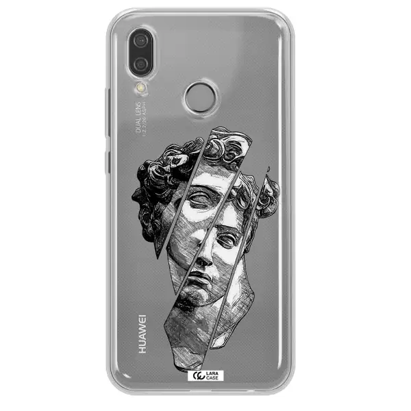 a drawing of a head of a man Huawei P20 Lite Clear TPU Case