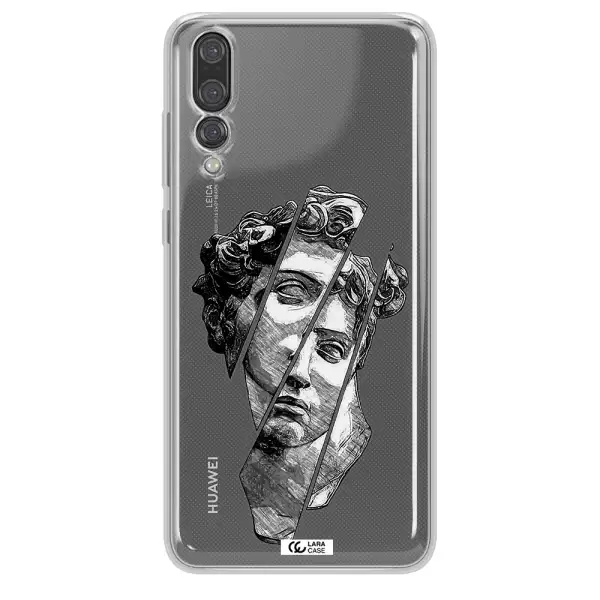 a drawing of a head of a man Huawei P20 Pro Clear TPU Case