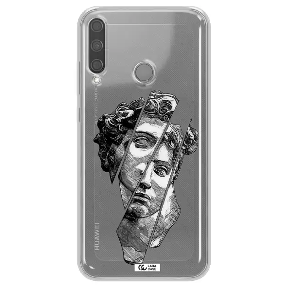 a drawing of a head of a man Huawei P40 Lite E Clear TPU Case