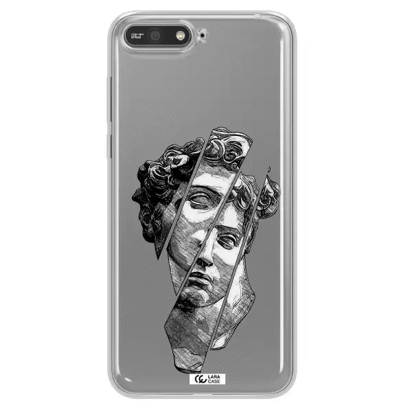 a drawing of a head of a man Huawei Y6 2018 Clear TPU Case