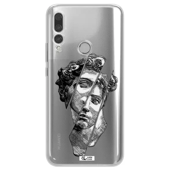 a drawing of a head of a man Huawei Y9 Prime 2019 Clear TPU Case
