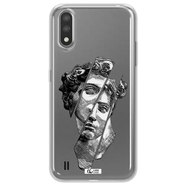 a drawing of a head of a man Samsung A01 Clear TPU Case
