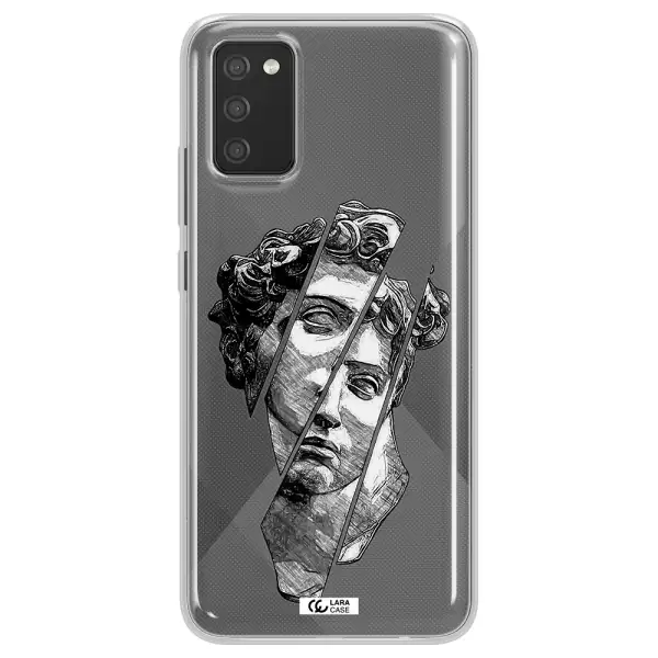a drawing of a head of a man Samsung A02S Clear TPU Case