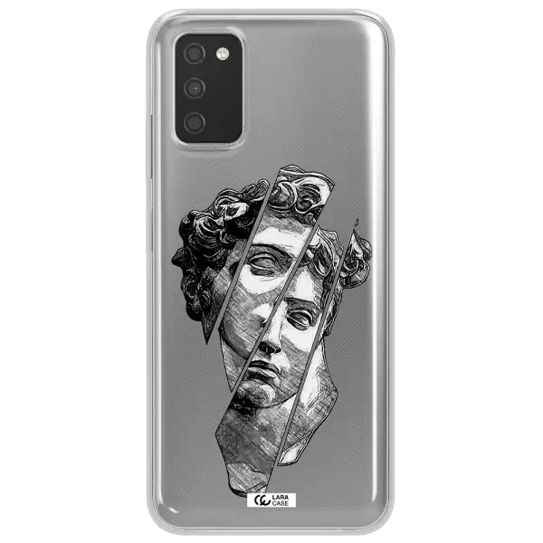 a drawing of a head of a man Samsung A03S Clear TPU Case