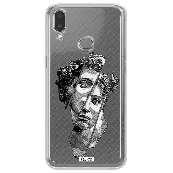 a drawing of a head of a man Samsung A10S Clear TPU Case