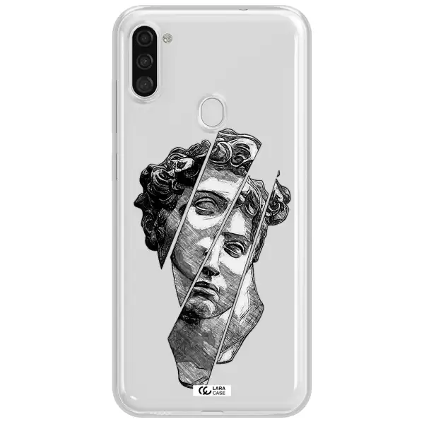 a drawing of a head of a man Samsung A11 Clear TPU Case