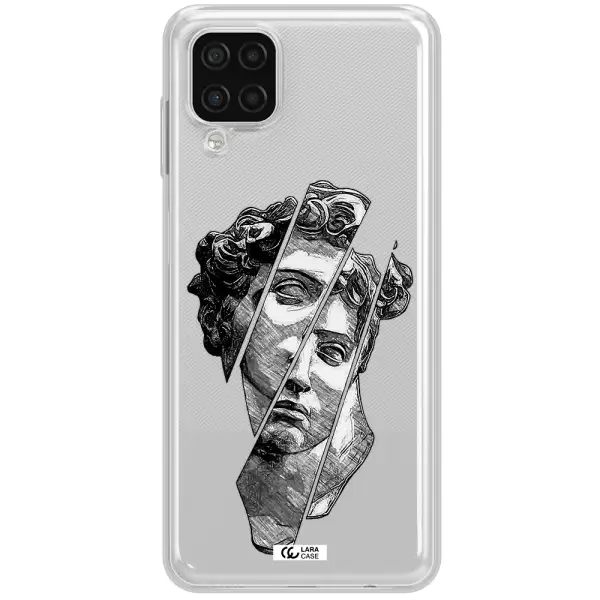 a drawing of a head of a man Samsung A12 4g Clear TPU Case