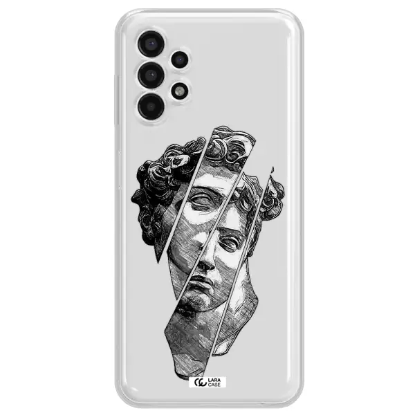 a drawing of a head of a man Samsung A13 4g Clear TPU Case