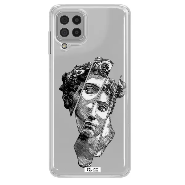 a drawing of a head of a man Samsung A22 4g Clear TPU Case