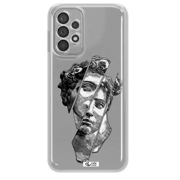 A Drawing Of A Head Of A Man Samsung A23 5G Clear Tpu Case