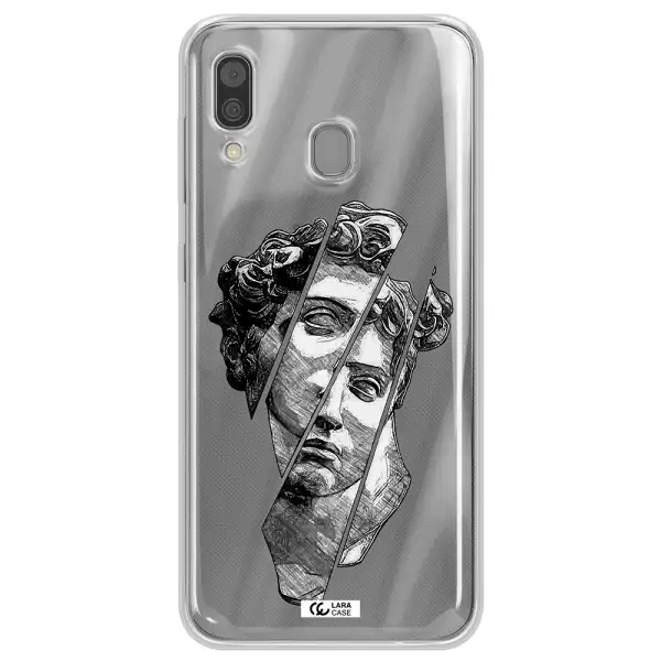 a drawing of a head of a man Samsung A30 Clear TPU Case