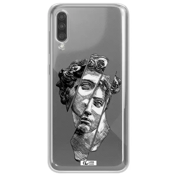 a drawing of a head of a man Samsung A30S Clear TPU Case
