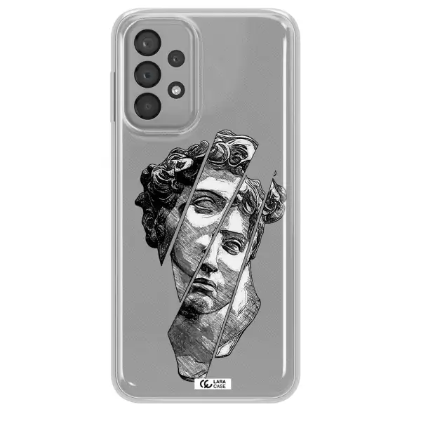 a drawing of a head of a man Samsung A33 Clear TPU Case