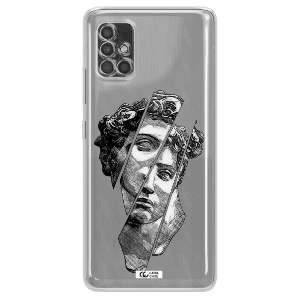 A Drawing Of A Head Of A Man Samsung A40S Clear Tpu Case