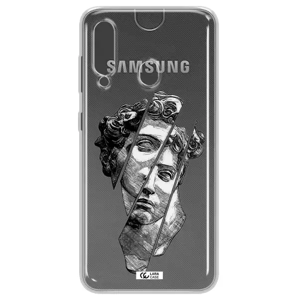 a drawing of a head of a man Samsung A60 Clear TPU Case