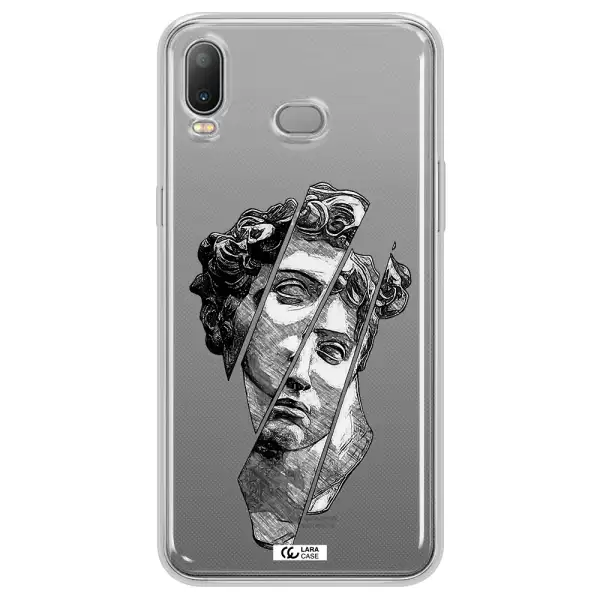 a drawing of a head of a man Samsung A6S Clear TPU Case