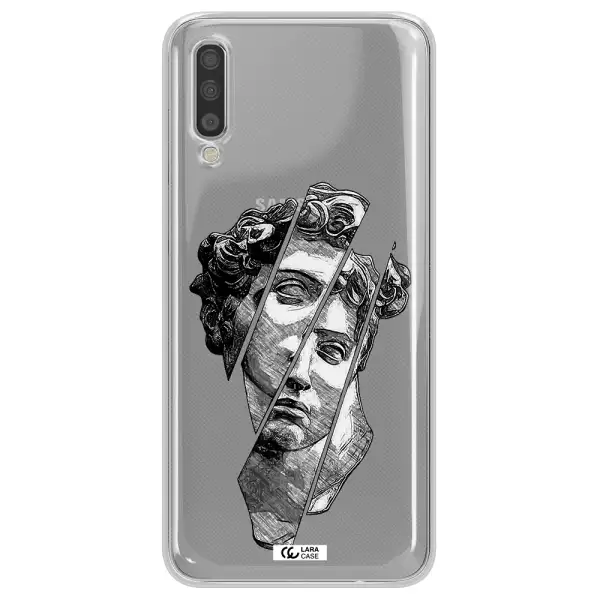 a drawing of a head of a man Samsung A70 Clear TPU Case
