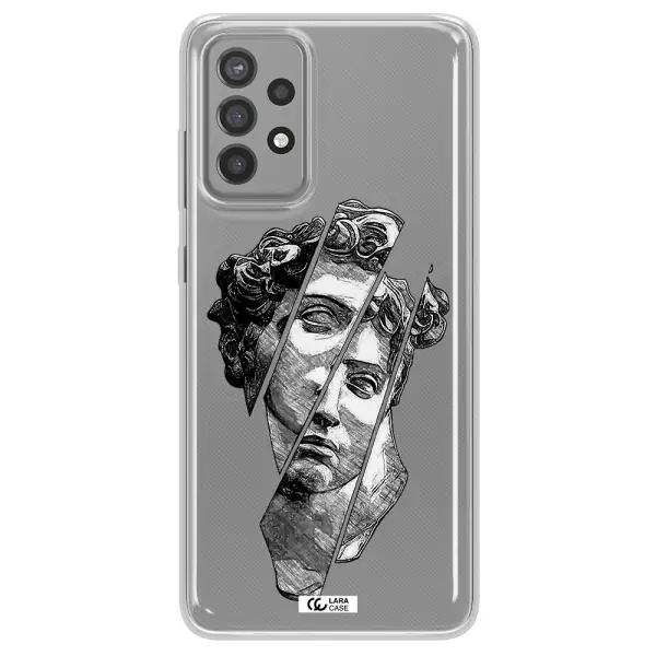 a drawing of a head of a man Samsung A72 Clear TPU Case