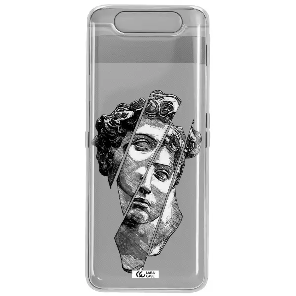 a drawing of a head of a man Samsung A80 Clear TPU Case