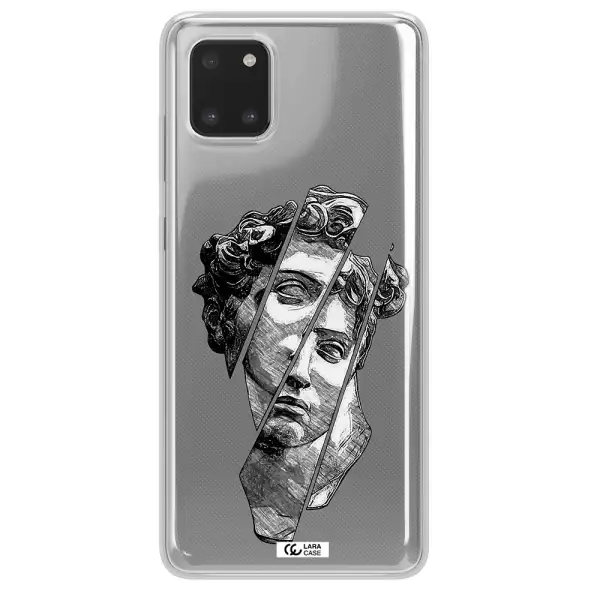 a drawing of a head of a man Samsung A81 Clear TPU Case