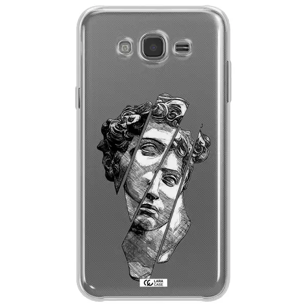 a drawing of a head of a man Samsung J7 2015 Clear TPU Case