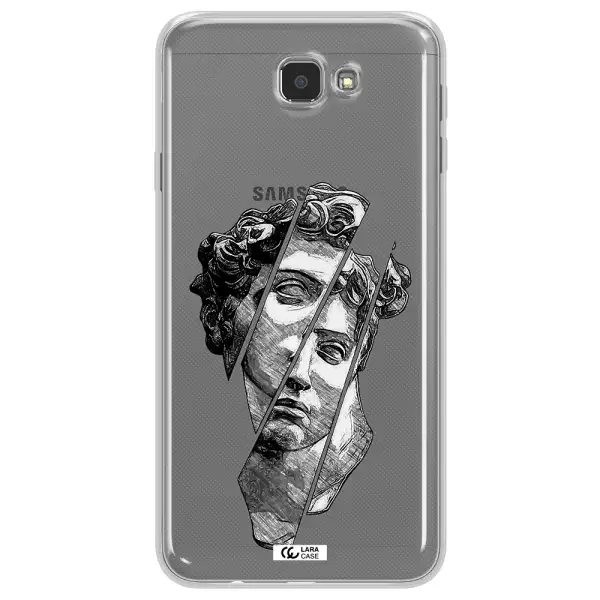 a drawing of a head of a man Samsung J7 Prim Clear TPU Case