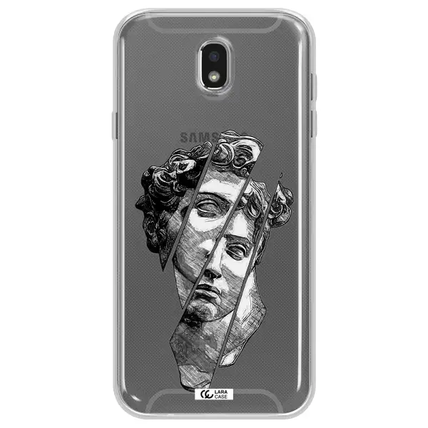 a drawing of a head of a man Samsung J7 Pro Clear TPU Case