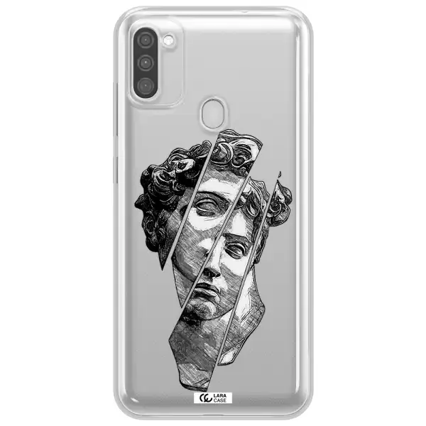 a drawing of a head of a man Samsung M11 Clear TPU Case