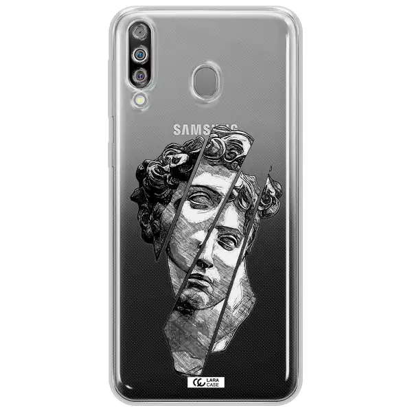 a drawing of a head of a man Samsung M30 Clear TPU Case