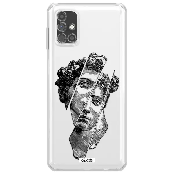 a drawing of a head of a man Samsung M51 Clear TPU Case